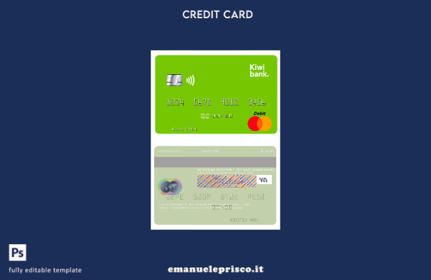 modello di mastercard Kiwibank neozelandese in stile verificato